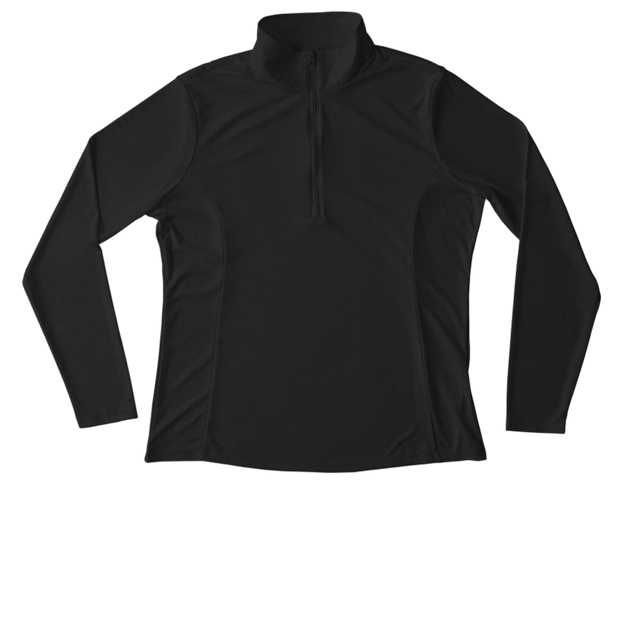 Black Women's Performance Quarter Zip Pullover